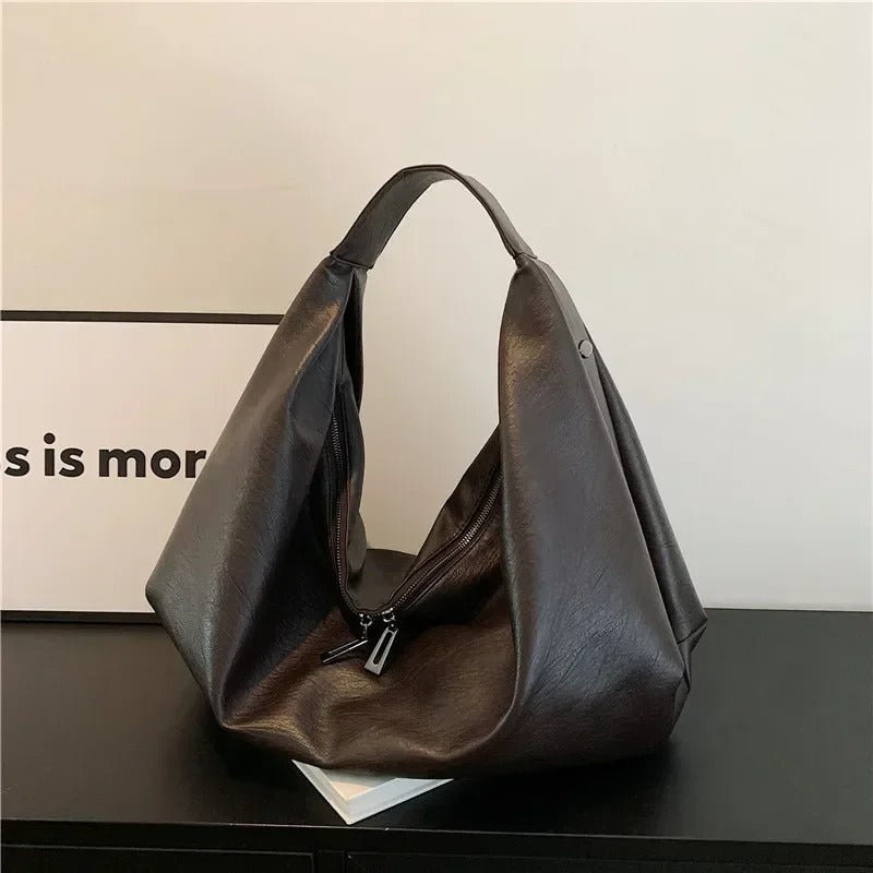 Large Soft Leather Hobo Shoulder Bag
