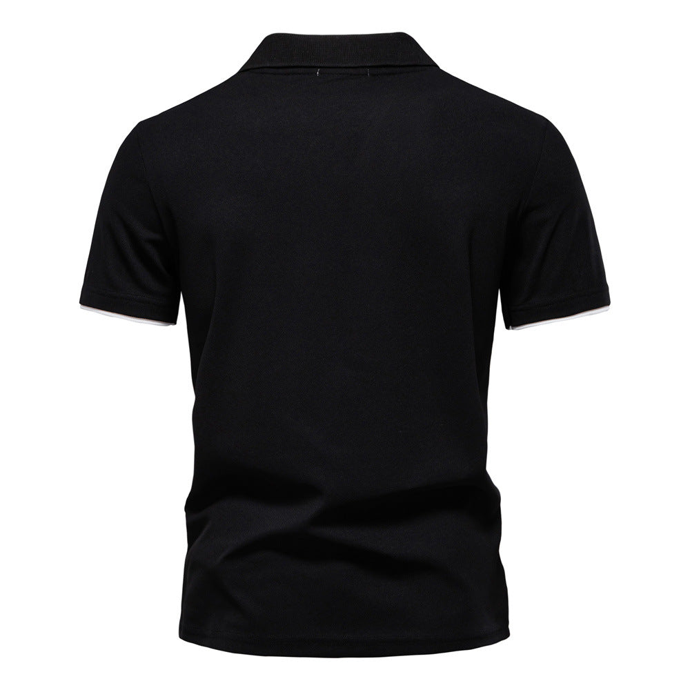 Tom Hollinger | Herren Poloshirt mit kurzen Ärmeln und gestreifter Stickerei