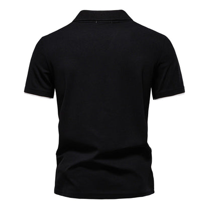 Tom Hollinger | Herren Poloshirt mit kurzen Ärmeln und gestreifter Stickerei