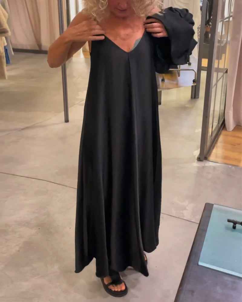 Kleid-Set mit Träger-Plateau und einfarbigem Top