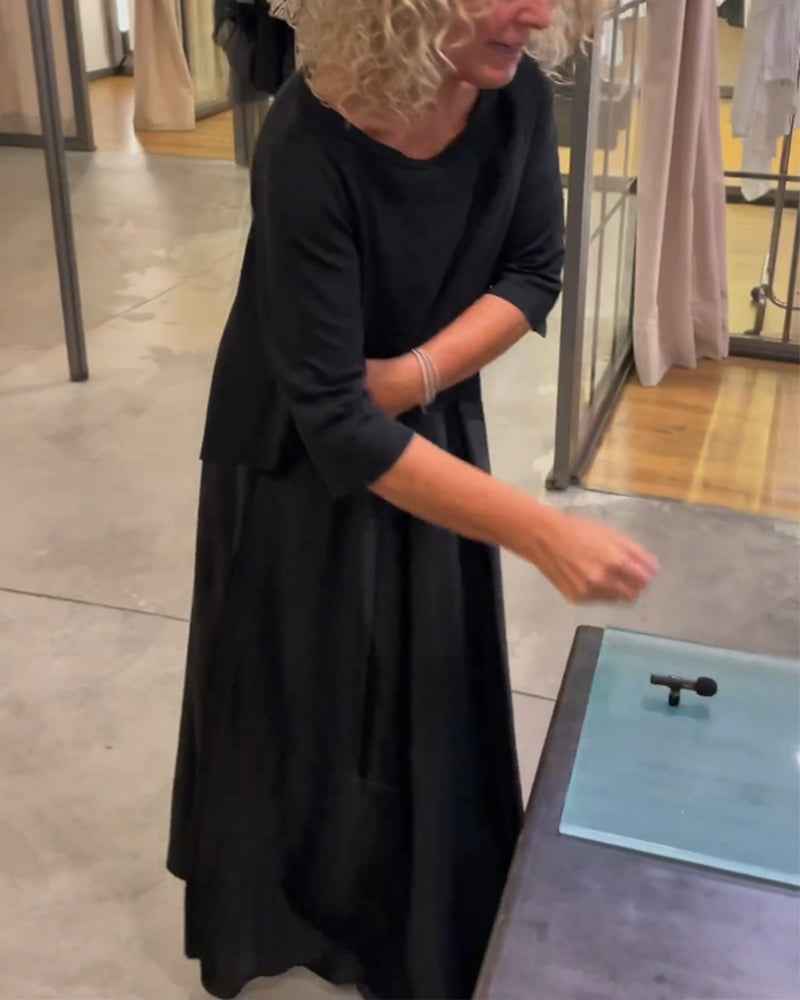 Kleid-Set mit Träger-Plateau und einfarbigem Top