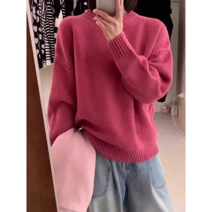 Lussuoso maglione oversize da donna – Maglione ampio in misto mohair