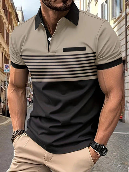 Gestreiftes Sommer-Polohemd für Herren – Damian