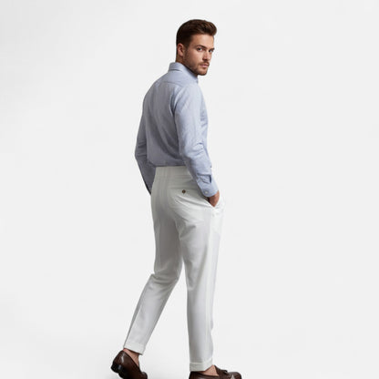 Pantalon drapé taille haute pour homme