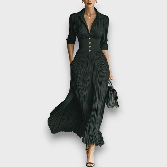 Miryn - Elegant Pleated Maxi Dress