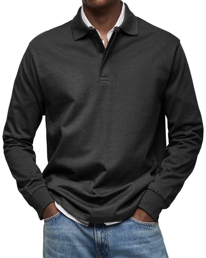 Men’s Long Sleeve Cotton Polo Shirt – Alexandre