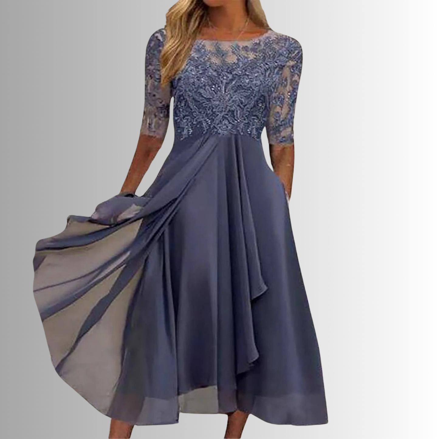 Damen Elegantes Spitzen Abendkleid | Maxi