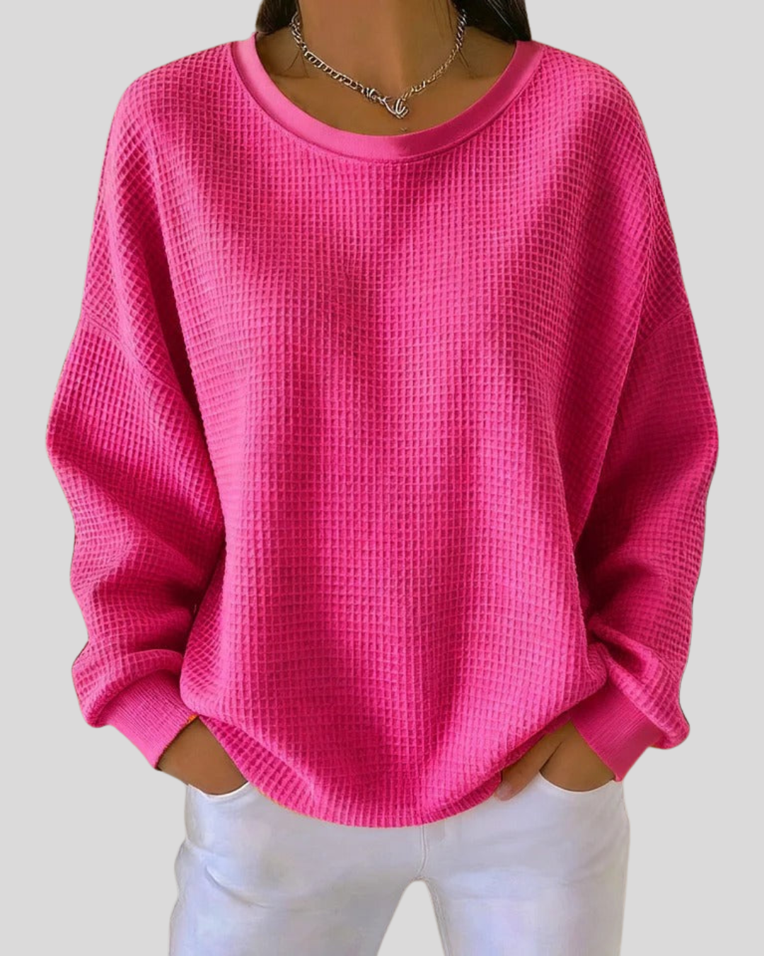 Jenna | Textured Waffle Knit Sweater