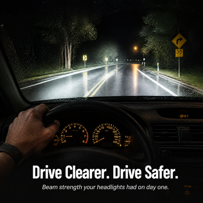 RadianceGuard™ — Eliminate Yellow Tint and Cruise with Crystal-Clear Headlights