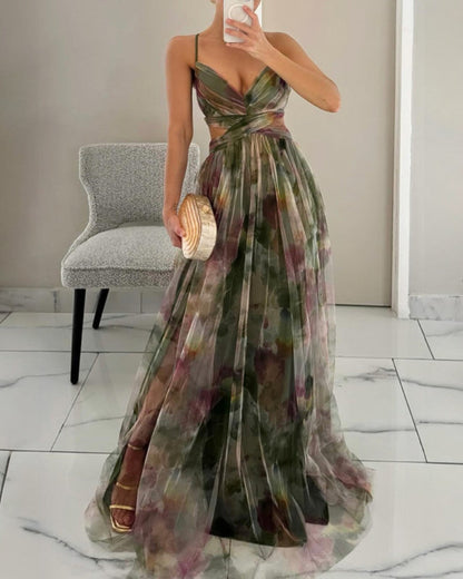Giselle - Vestido Maxí Encantador con Estampado Floral