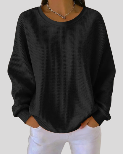 Jenna | Textured Waffle Knit Sweater