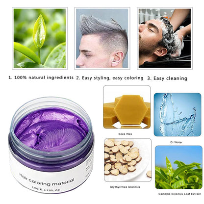 Mofajang® by JesseVance Manhattan: The Only Colored Hair Wax Styling Pomade with Bold Colors, Strong Hold, Simple Style, No Risk, & No Commitment