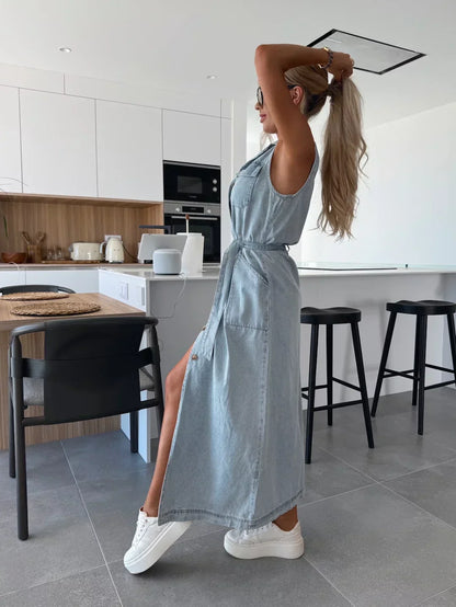 Maelle | Sleeveless Denim Dress