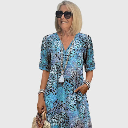 Midi-Kleid für Damen mit Blumenmuster