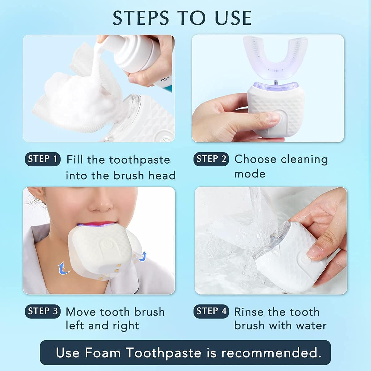 lusailstore | Adult U-shaped Electric Toothbrush