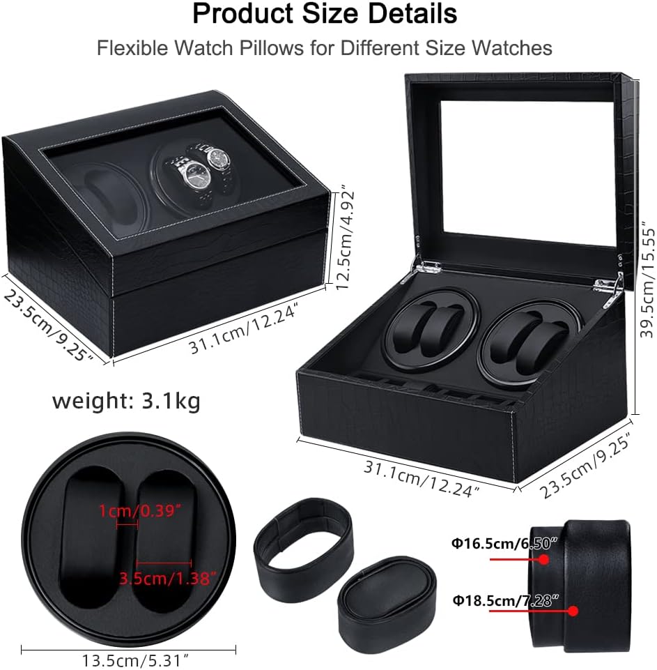 FörvarBillon® Quad - The Only Watch Winder with Ultra Silent (<5dB) Bi-Directional Japanese Motors | Designed by JesseVance Milan