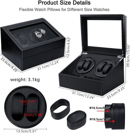 FörvarBillon® Quad - The Only Watch Winder with Ultra Silent (<5dB) Bi-Directional Japanese Motors | Designed by JesseVance Milan