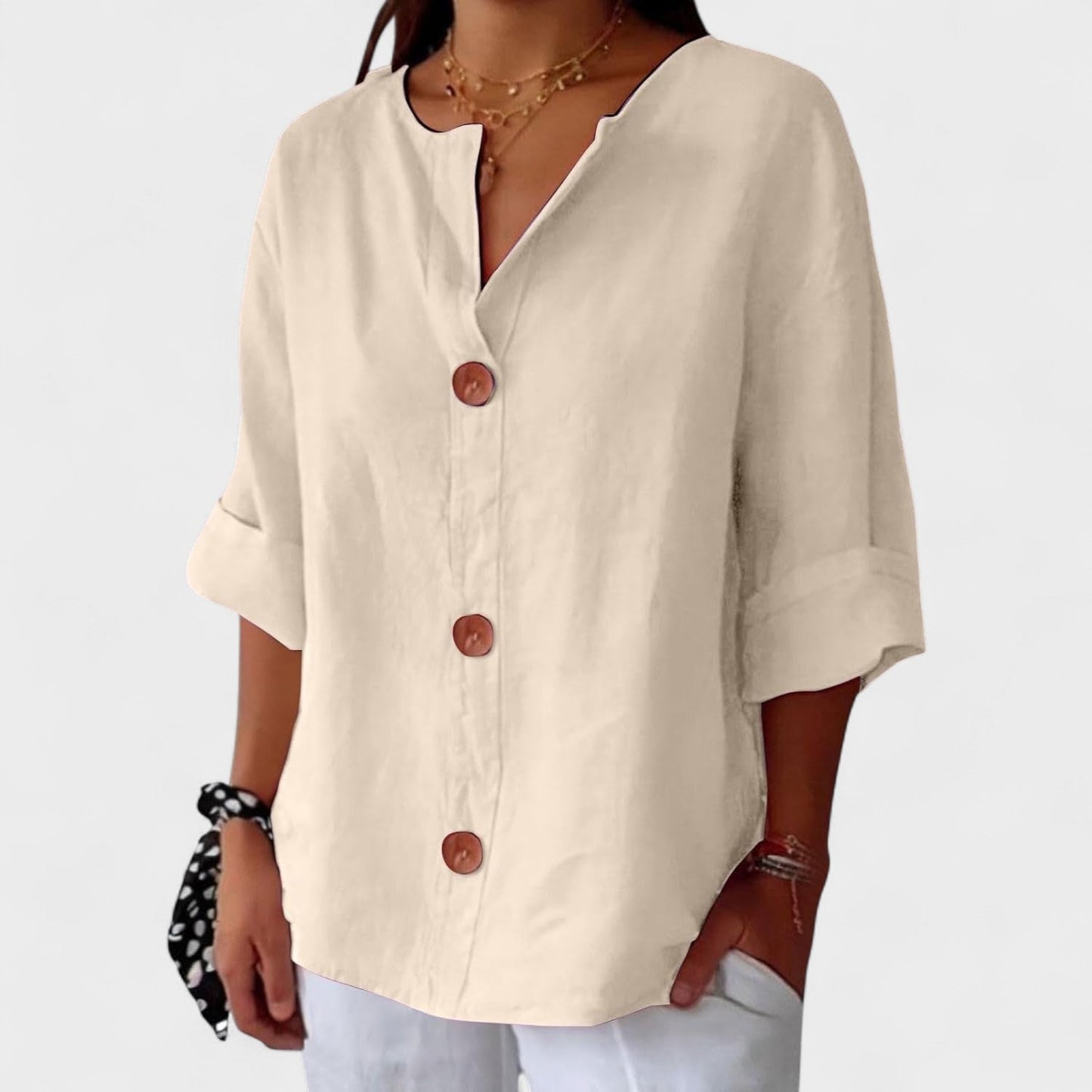 Alejandra™ | Blusa casual de lino
