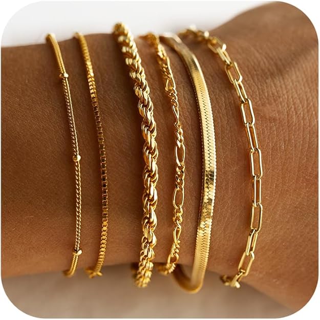 Isabella Vernetta Gold Bracelet Set – Elegant, Coordinated Jewelry for Any Occasion