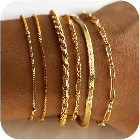 Isabella Vernetta Gold Bracelet Set – Elegant, Coordinated Jewelry for Any Occasion