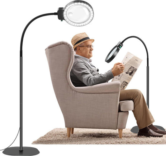 Loupe intégrale avec lumière LED – Aide à la lecture mains libres pour les livres, les travaux manuels et les loisirs créatifs