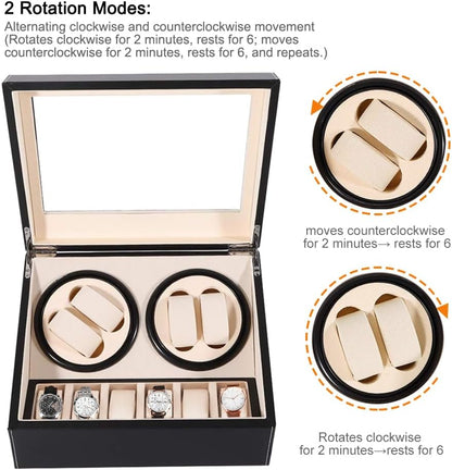 FörvarBillon® Quad - The Only Watch Winder with Ultra Silent (<5dB) Bi-Directional Japanese Motors | Designed by JesseVance Milan