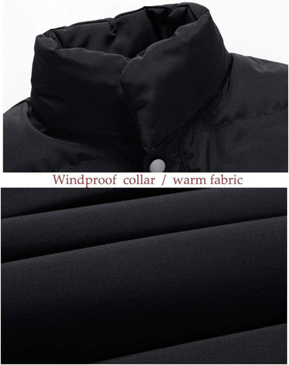 Men’s Quilted Gilet Padded Body Warmer Stand Collar Lightweight Outdoor Vest Casual Layering