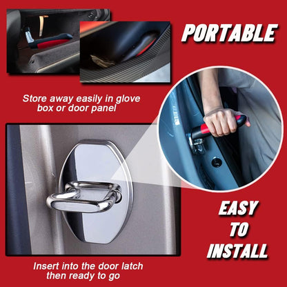 CarCane® - Made in the USA by JesseVance NY: Portable Safety Door Handle Bar with Flashlight, Seatbelt Cutter, & Window Breaker