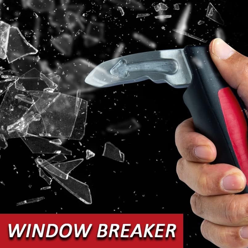 CarCane® - Made in the USA by JesseVance NY: Portable Safety Door Handle Bar with Flashlight, Seatbelt Cutter, & Window Breaker