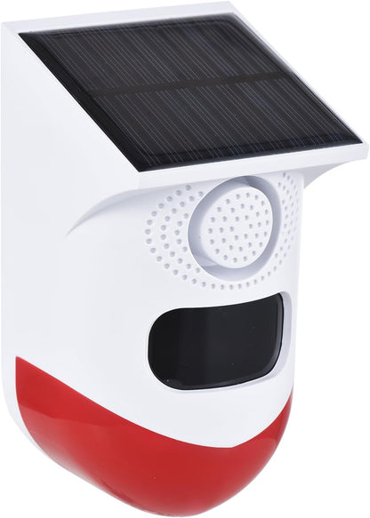 Zonne-energie Bewegingssensoralarm met 120 dB Sirene en LED-stroboscoop – Feronix