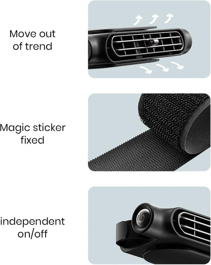 3 Snelheden USB Auto Koelventilator & Hoofdsteun Bevestiging – AutoBreeze