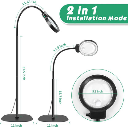 Loupe intégrale avec lumière LED – Aide à la lecture mains libres pour les livres, les travaux manuels et les loisirs créatifs
