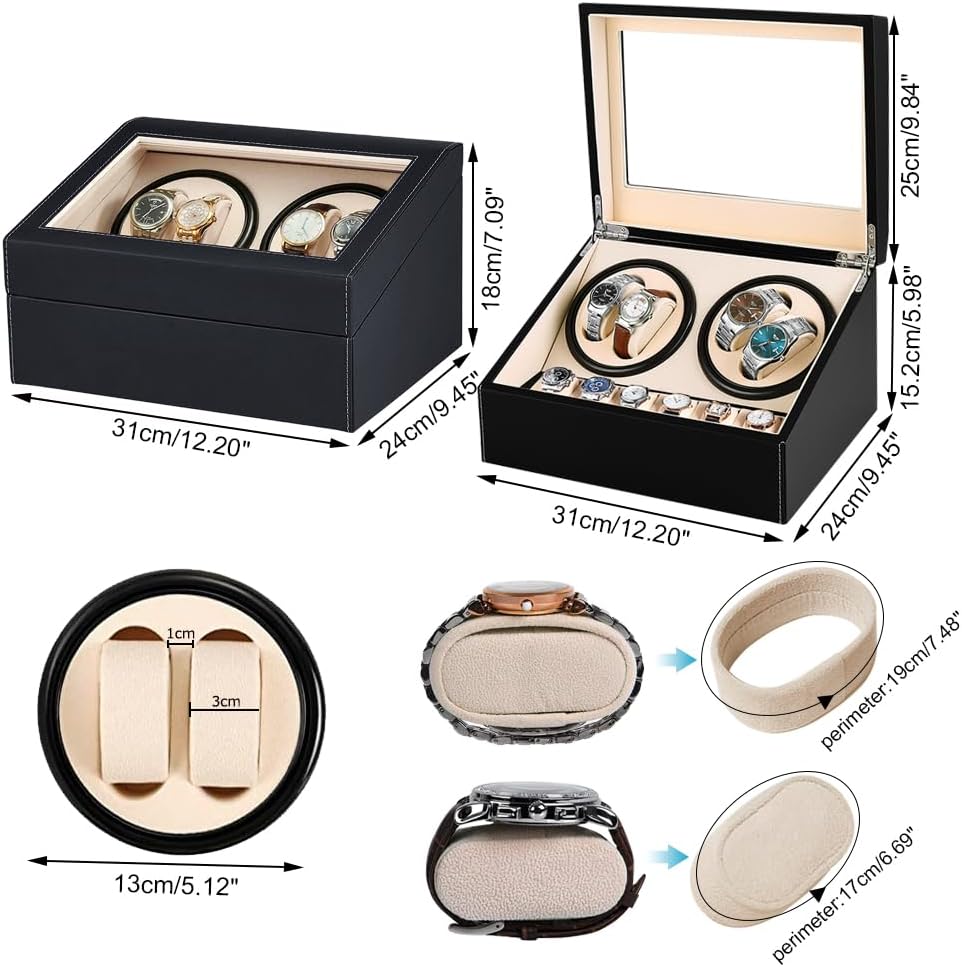 FörvarBillon® Quad - The Only Watch Winder with Ultra Silent (<5dB) Bi-Directional Japanese Motors | Designed by JesseVance Milan