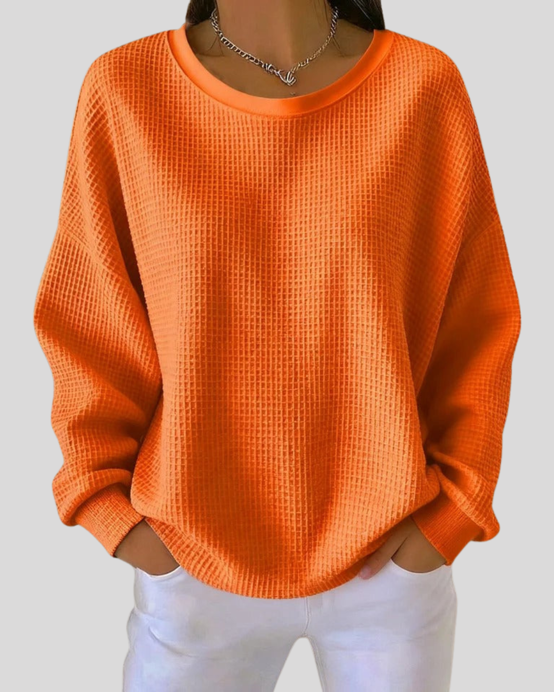 Jenna | Textured Waffle Knit Sweater