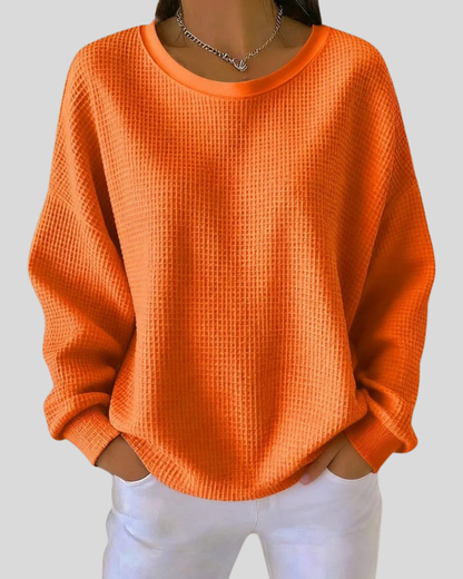 Jenna | Textured Waffle Knit Sweater