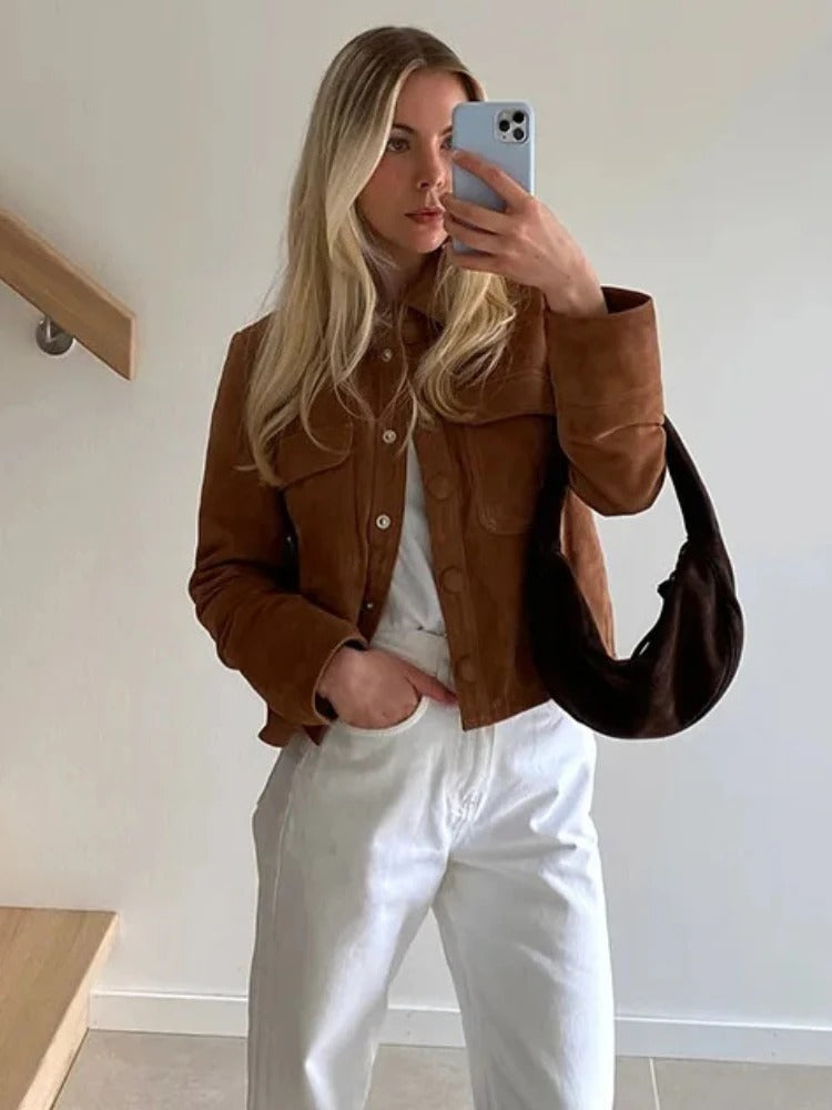 Elegante Wildlederjacke