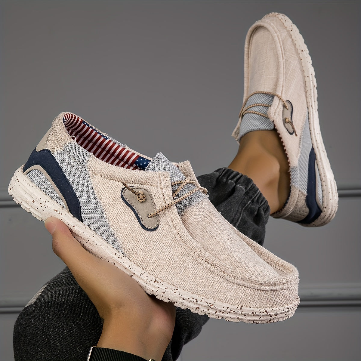 Loafix | Canvas Canvas Slip-On Loafers voor heren - Ademend, Slipvrij, Lichtgewicht