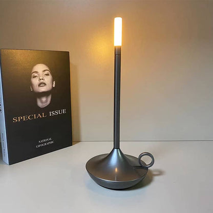 Tafellamp Oplaadbaar Dimbaar Scandinavisch Geborsteld Aluminium Zwart 26cm Sfeerlamp Draadloos | Restfield