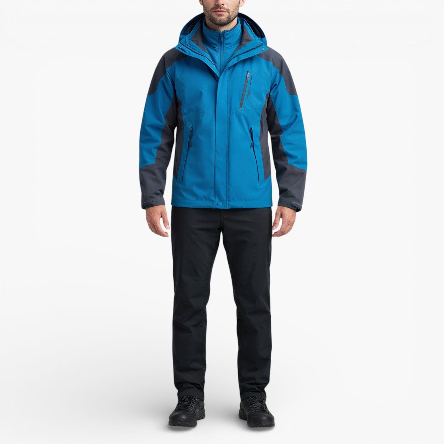Men’s Waterproof Hooded Hiking Jacket Windproof Outdoor Shell