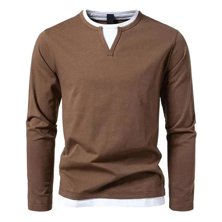 Alwin | Camiseta de manga larga premium de algodón peinado