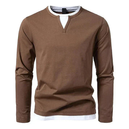 Alwin | Camiseta de manga larga premium de algodón peinado