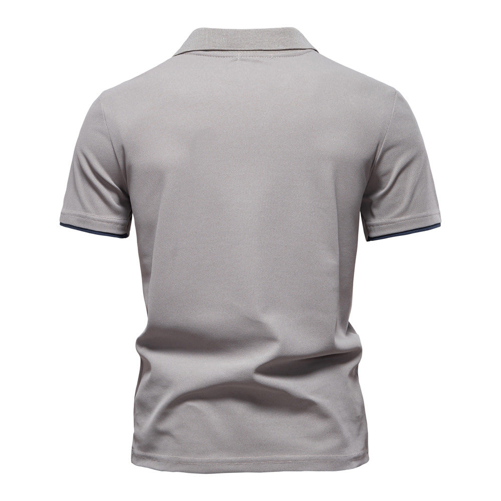 Tom Hollinger | Herren Poloshirt mit kurzen Ärmeln und gestreifter Stickerei