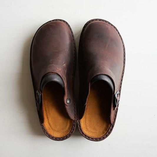 Höstliga lyxiga skinnslippers för män – Elias