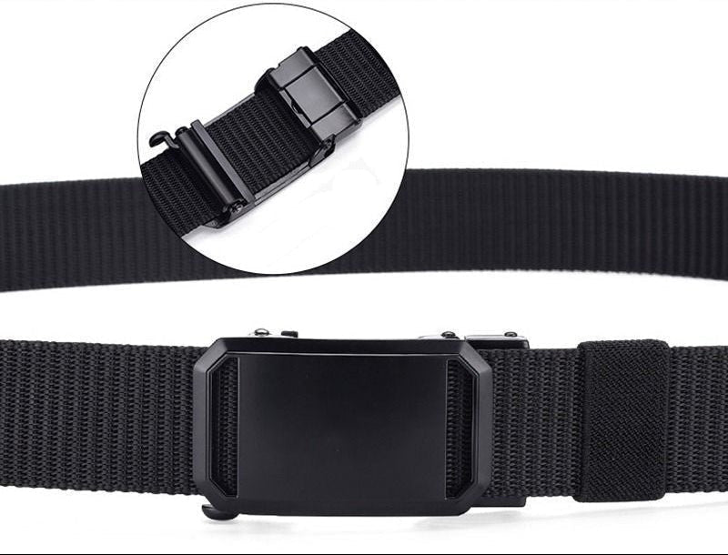 Ceinture en toile nylon durable pour homme – Boucle automatique sans dents style outdoor