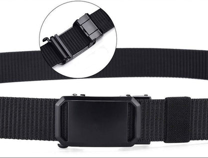 Ceinture en toile nylon durable pour homme – Boucle automatique sans dents style outdoor