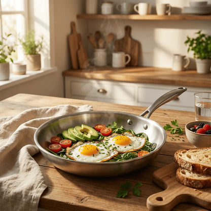 The stainless steel pan
