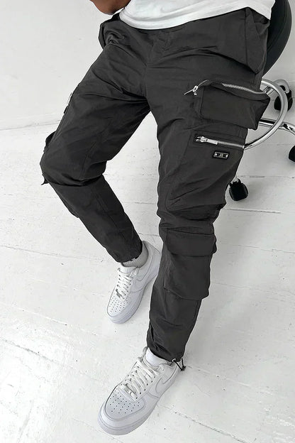 Men’s Cargo Pocket Trousers – Durable Utility Pants Comfortable Outdoor Casual Multi Pocket Workwear
