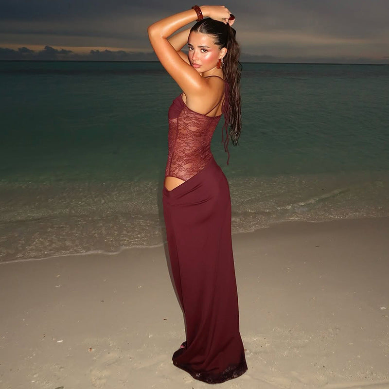 Ryella - Lace Floral Maxi Dress For Women