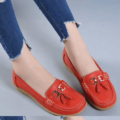 Mocassins Femme À Enfiler Finition Texturée Semelle Souple Usage Quotidien