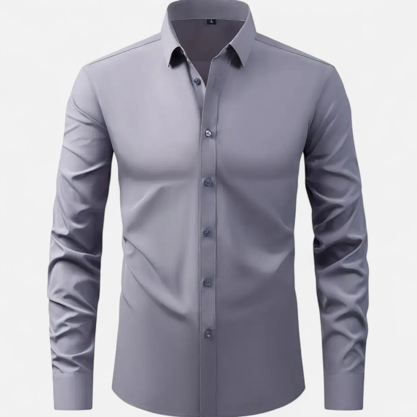 Chemise à manches longues pour homme, coupe ajustée et extensible